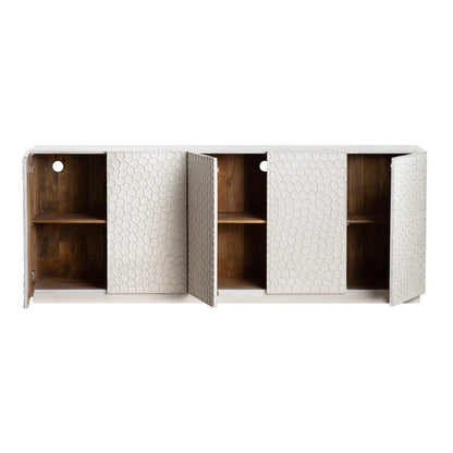 Crestview Collection - 90 in. White Solid Wood 6 Door Media Credenza / Sideboard - CVFNR4515 view 3