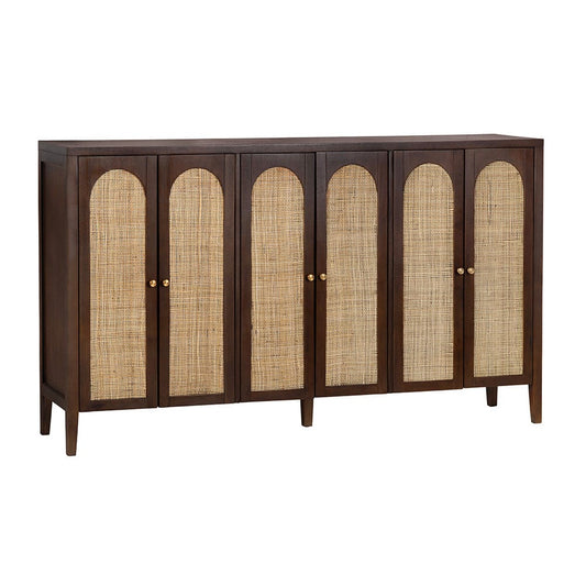 Crestview Collection - Acadian 72 in. Brown Solid Wood 6 Door Media Credenza / Sideboard - CVFDR1317 view 1