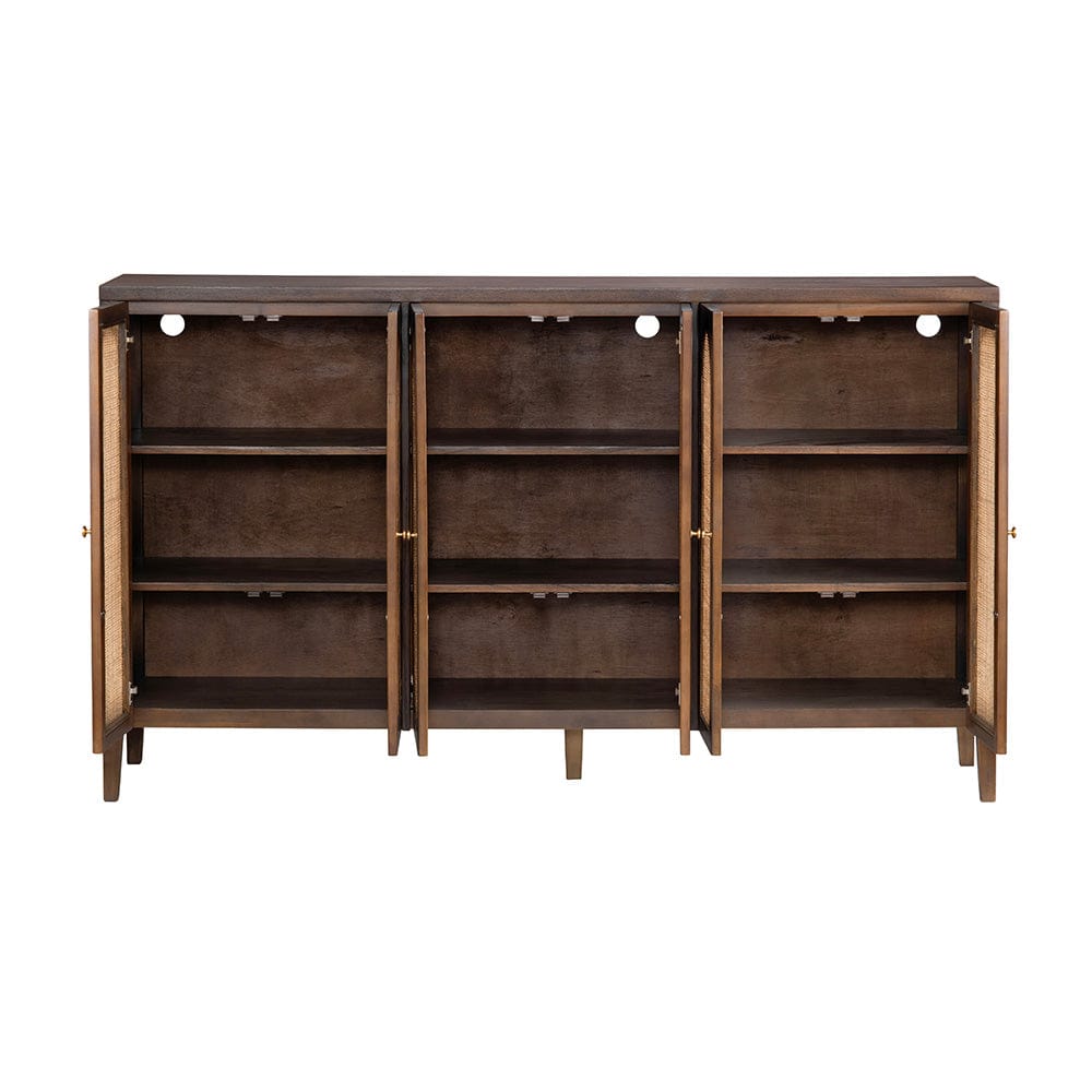 Crestview Collection - Acadian 72 in. Brown Solid Wood 6 Door Media Credenza / Sideboard - CVFDR1317 view 3