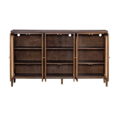 Crestview Collection - Acadian 72 in. Brown Solid Wood 6 Door Media Credenza / Sideboard - CVFDR1317 view 3