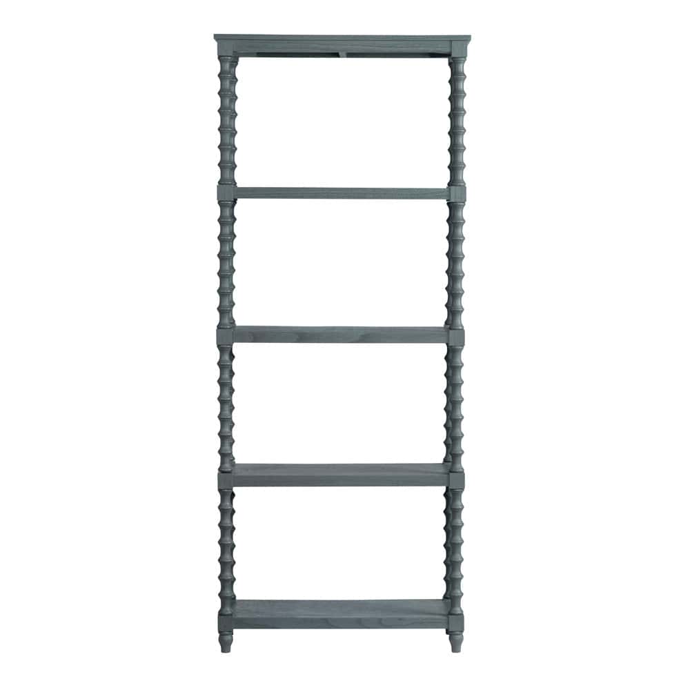 Crestview Collection - Alden 76 in. Gray Solid Wood 4 Shelf Etagere - CVFDR1342 view 2