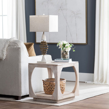 Crestview Collection - Apollo Square Tan Solid Wood Accent End Table - CVFNR4215 view 5
