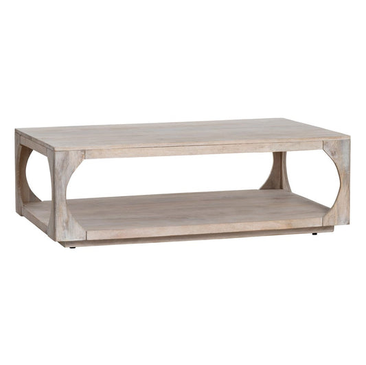 Crestview Collection - Apollo White Solid Wood Rectangle Coffee Table / Cocktail Table - CVFNR4214 view 1