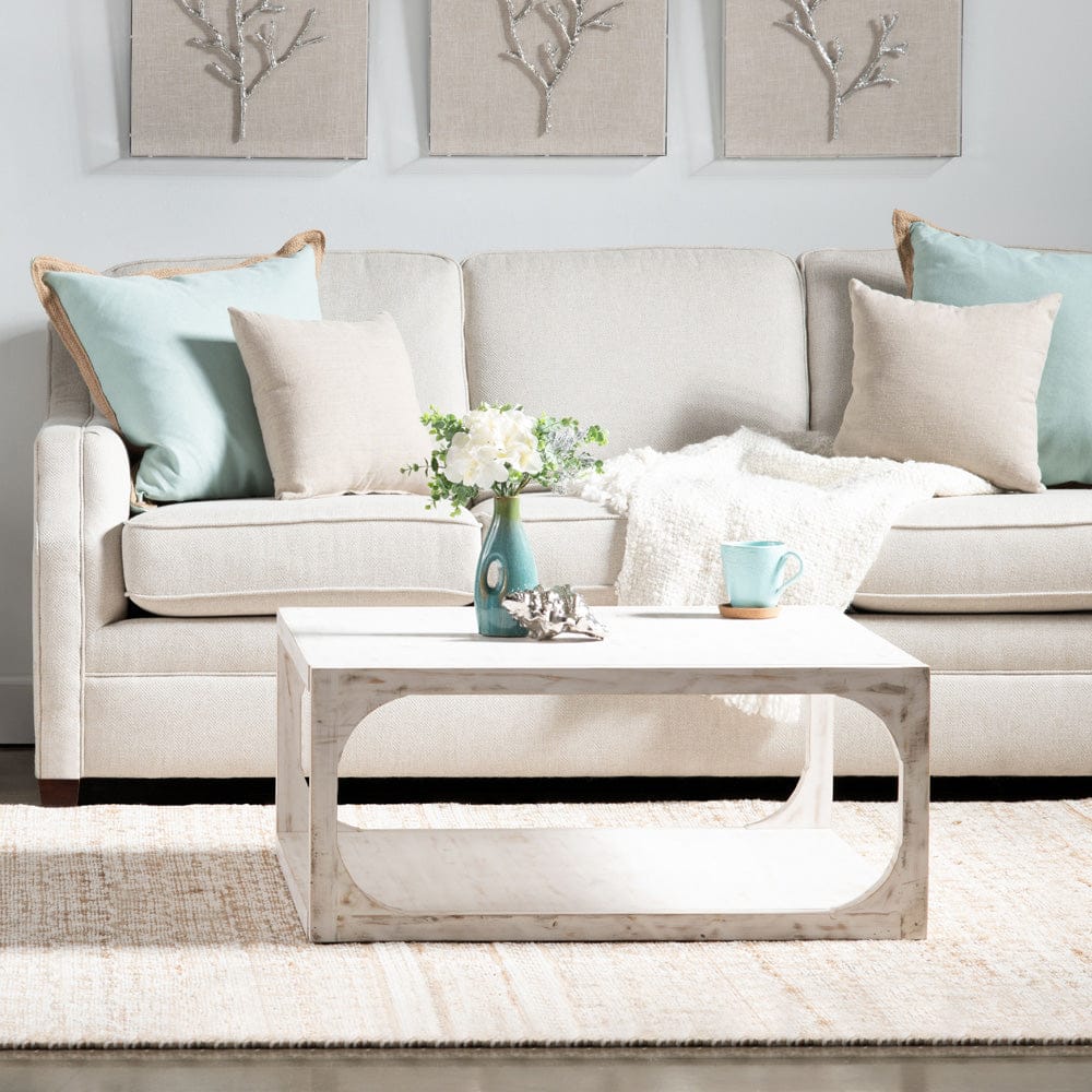 Crestview Collection - Apollo White Solid Wood Rectangle Coffee Table / Cocktail Table - CVFNR4214 view 5