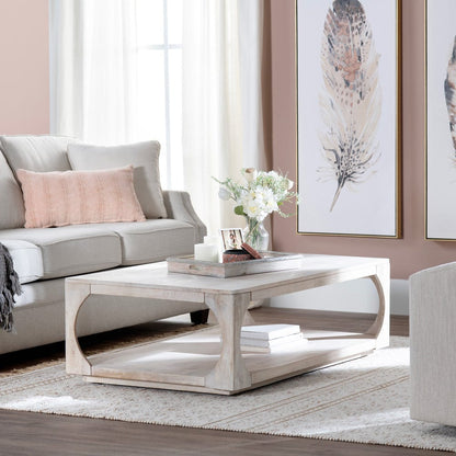 Crestview Collection - Apollo White Solid Wood Rectangle Coffee Table / Cocktail Table - CVFNR4214 view 6