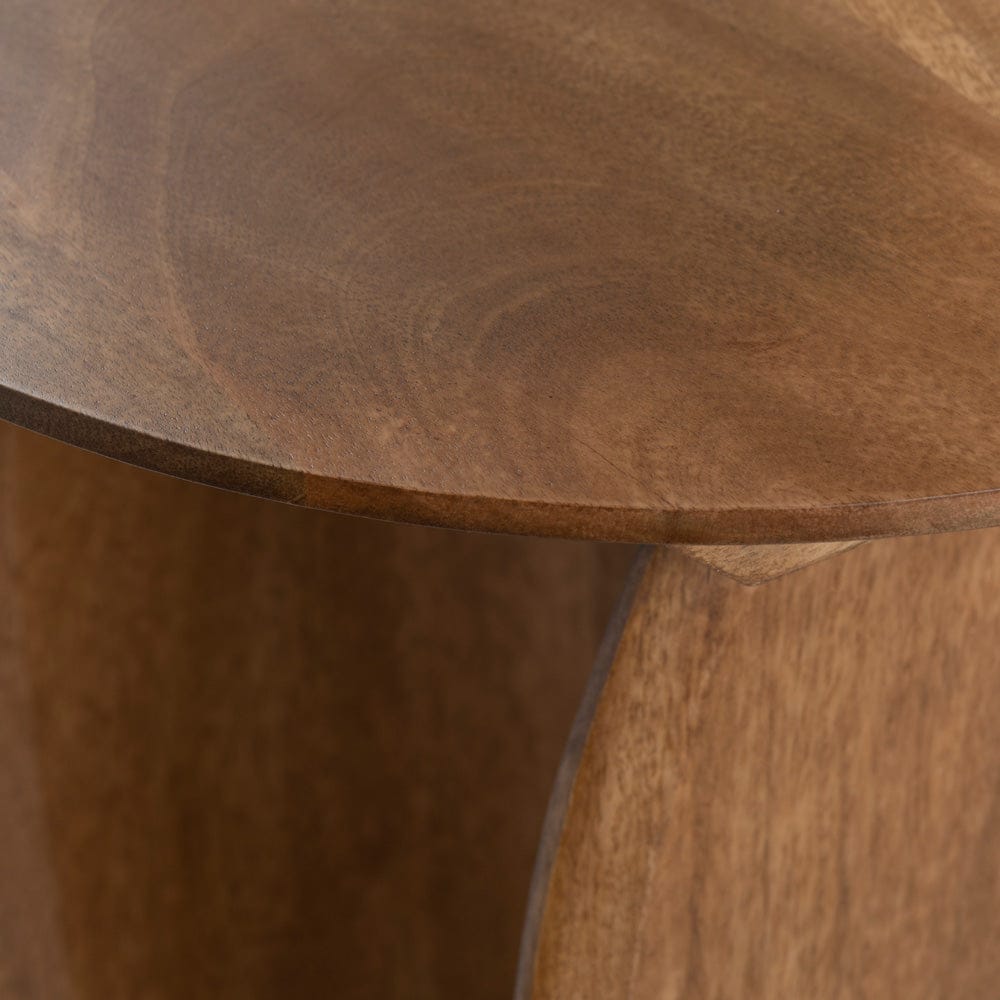 Crestview Collection - Ashland Round Brown Solid Wood Accent End Table - CVFNR4625 view 3