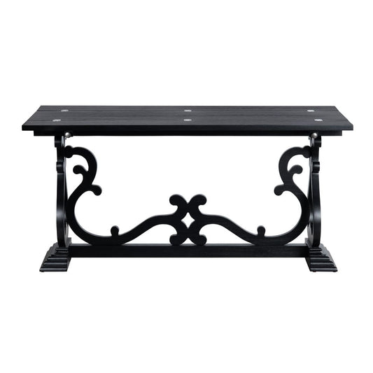 Crestview Collection - Ashleigh 60 in. Black Solid Wood Accent Console Sofa Table - CVFVR8424 view 2