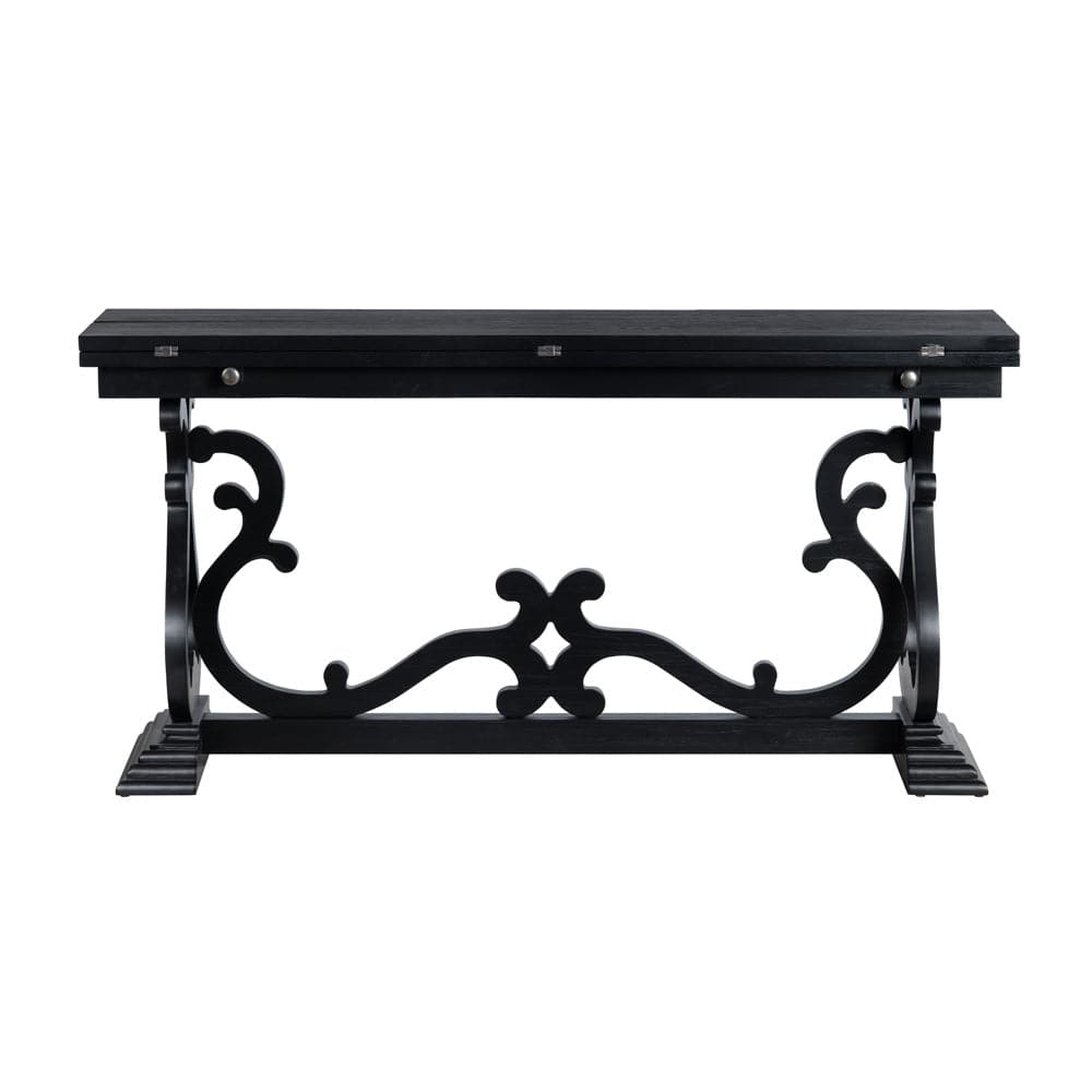 Crestview Collection - Ashleigh 60 in. Black Solid Wood Accent Console Sofa Table - CVFVR8424 view 3