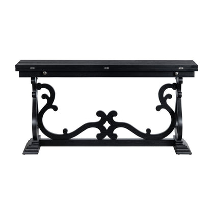 Crestview Collection - Ashleigh 60 in. Black Solid Wood Accent Console Sofa Table - CVFVR8424 view 3