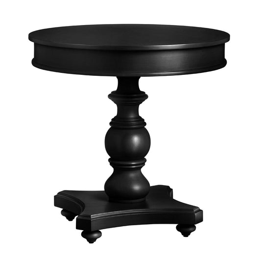 Crestview Collection - Ashleigh Round Black Solid Wood Accent End Table - CVFVR8425 view 1