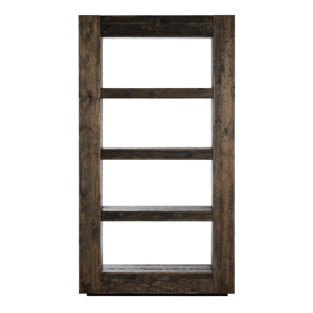 Crestview Collection - Aspen 79.5 in. Brown Solid Wood 4 Shelf Bookcase - CVFVR8409 view 2