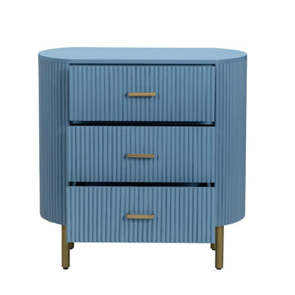 Crestview Collection - Astoria Blue Blue Solid Wood 3 Drawer Accent Chest - CVFDR1304 view 3