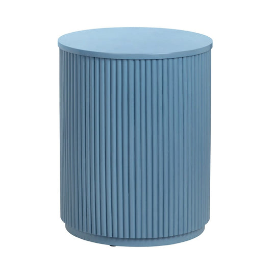 Crestview Collection - Astoria Blue Round Blue Solid Wood Accent End Table - CVFDR1305 view 1