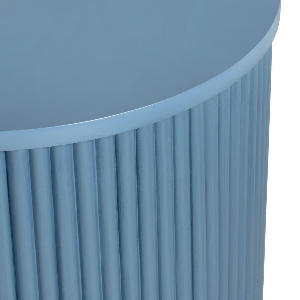 Crestview Collection - Astoria Blue Round Blue Solid Wood Accent End Table - CVFDR1305 view 2