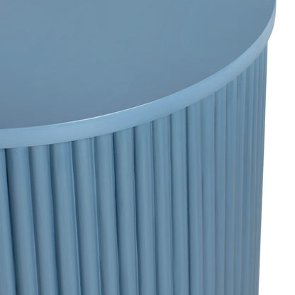 Crestview Collection - Astoria Blue Round Blue Solid Wood Accent End Table - CVFDR1305 view 2