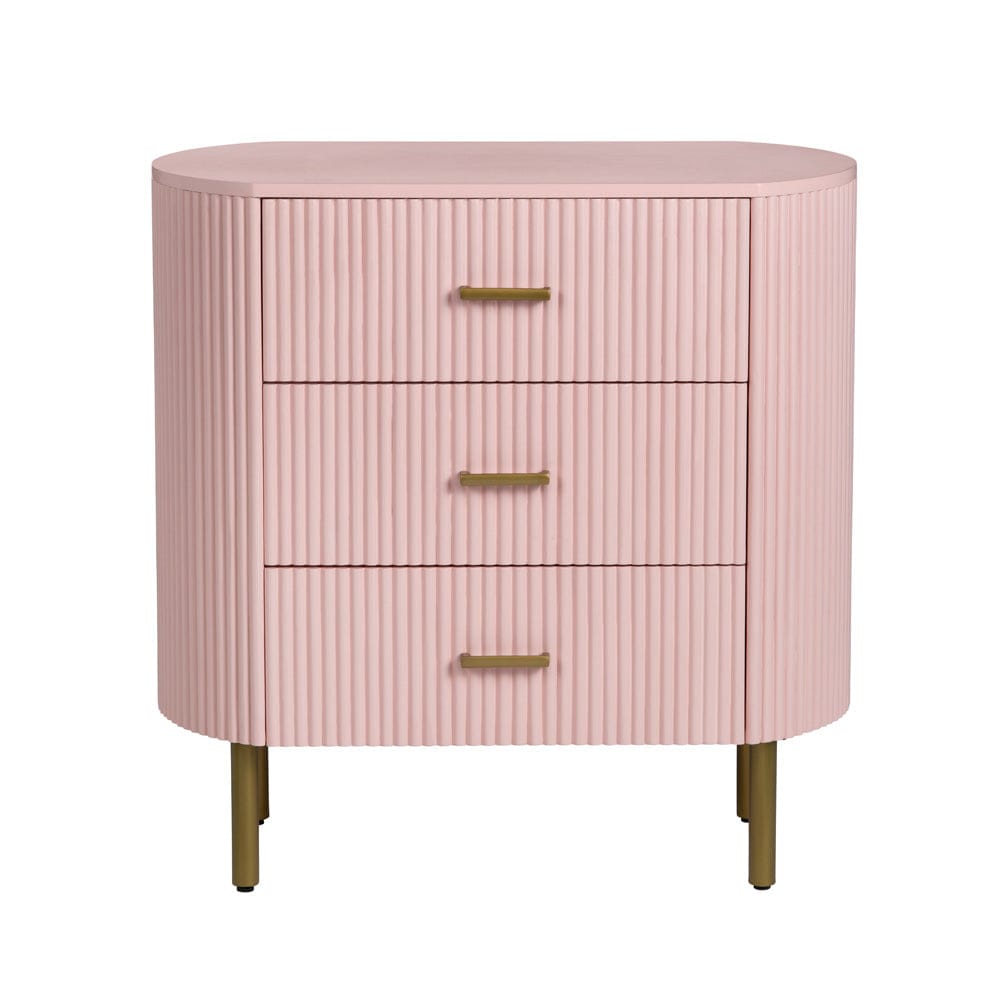 Crestview Collection - Astoria Pink Pink Solid Wood 3 Drawer Accent Chest - CVFDR1306 view 2
