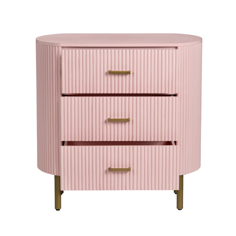 Crestview Collection - Astoria Pink Pink Solid Wood 3 Drawer Accent Chest - CVFDR1306 view 3