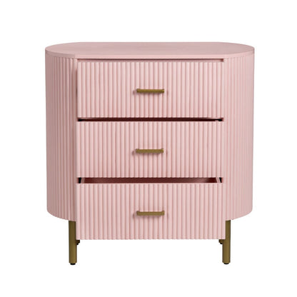 Crestview Collection - Astoria Pink Pink Solid Wood 3 Drawer Accent Chest - CVFDR1306 view 3