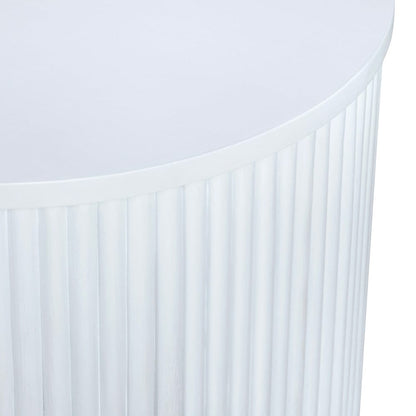 Crestview Collection - Astoria White Round White Solid Wood Accent End Table - CVFDR1303 view 2