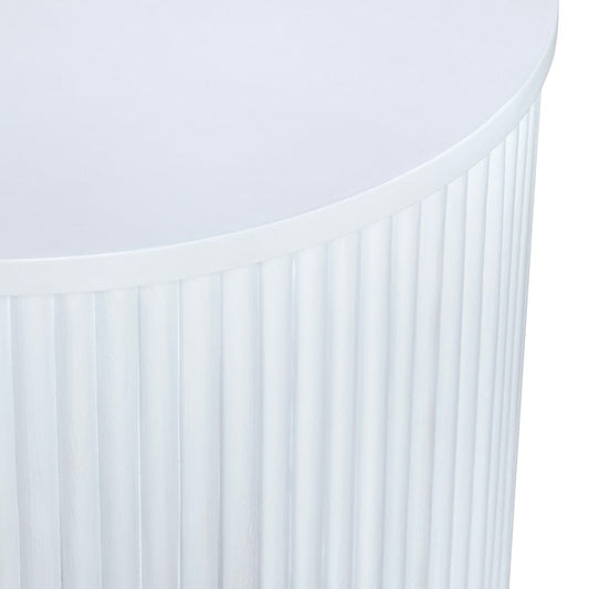 Crestview Collection - Astoria White Round White Solid Wood Accent End Table - CVFDR1303 view 2