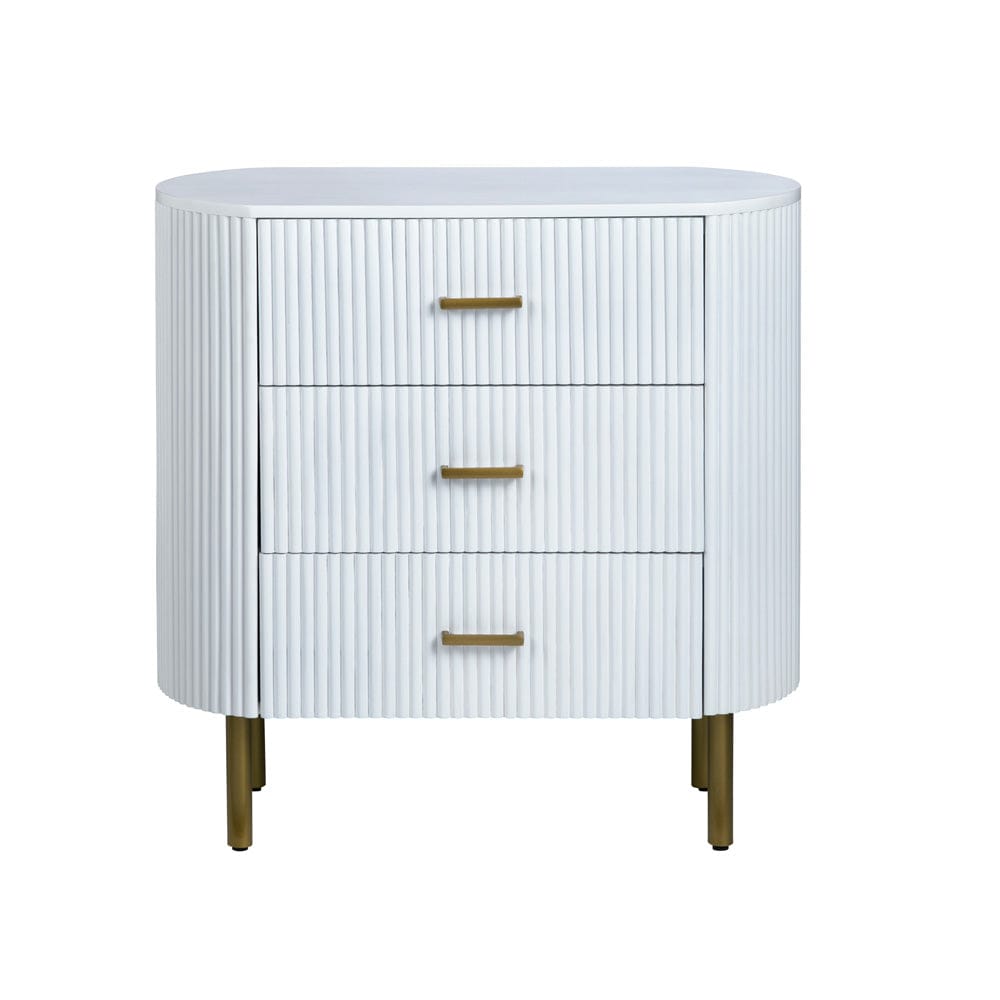Crestview Collection - Astoria White White Solid Wood 3 Drawer Accent Chest - CVFDR1302 view 2
