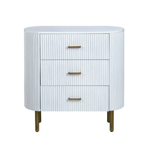 Crestview Collection - Astoria White White Solid Wood 3 Drawer Accent Chest - CVFDR1302 view 2