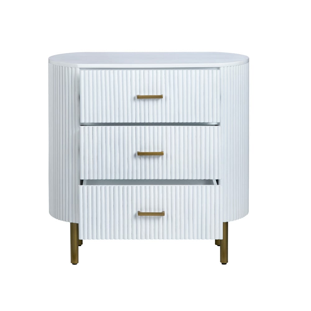 Crestview Collection - Astoria White White Solid Wood 3 Drawer Accent Chest - CVFDR1302 view 3