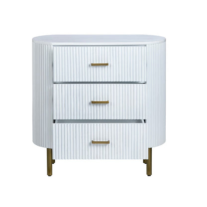 Crestview Collection - Astoria White White Solid Wood 3 Drawer Accent Chest - CVFDR1302 view 3