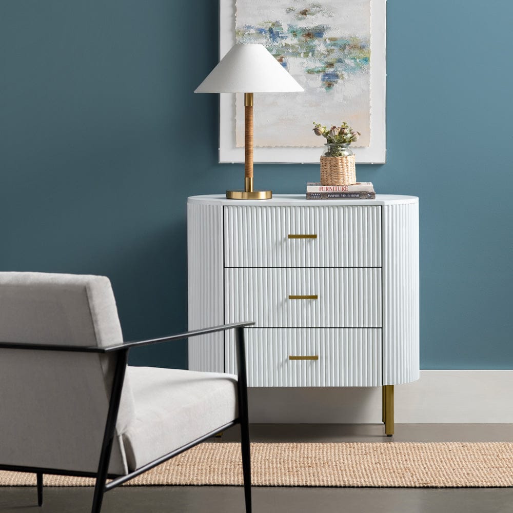 Crestview Collection - Astoria White White Solid Wood 3 Drawer Accent Chest - CVFDR1302 view 6