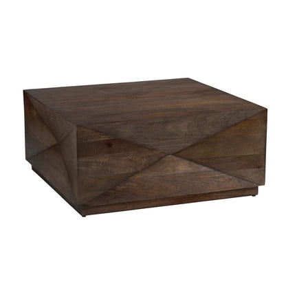 Crestview Collection - Atticus Brown Solid Wood Square Coffee Table / Cocktail Table - CVFNR4817 view 1