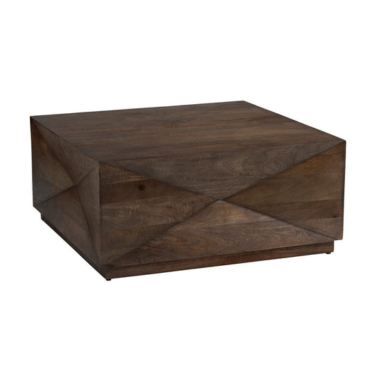 Crestview Collection - Atticus Brown Solid Wood Square Coffee Table / Cocktail Table - CVFNR4817 view 1