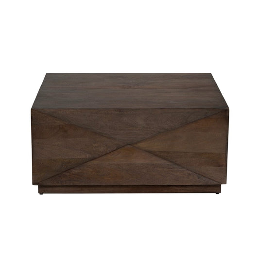Crestview Collection - Atticus Brown Solid Wood Square Coffee Table / Cocktail Table - CVFNR4817 view 2