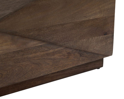 Crestview Collection - Atticus Brown Solid Wood Square Coffee Table / Cocktail Table - CVFNR4817 view 3