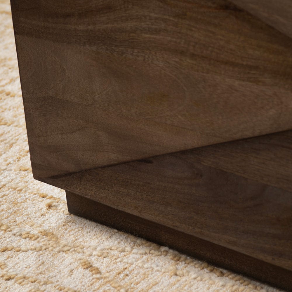 Crestview Collection - Atticus Brown Solid Wood Square Coffee Table / Cocktail Table - CVFNR4817 view 4