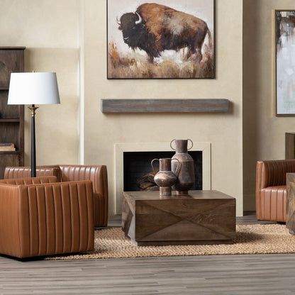 Crestview Collection - Atticus Brown Solid Wood Square Coffee Table / Cocktail Table - CVFNR4817 view 6