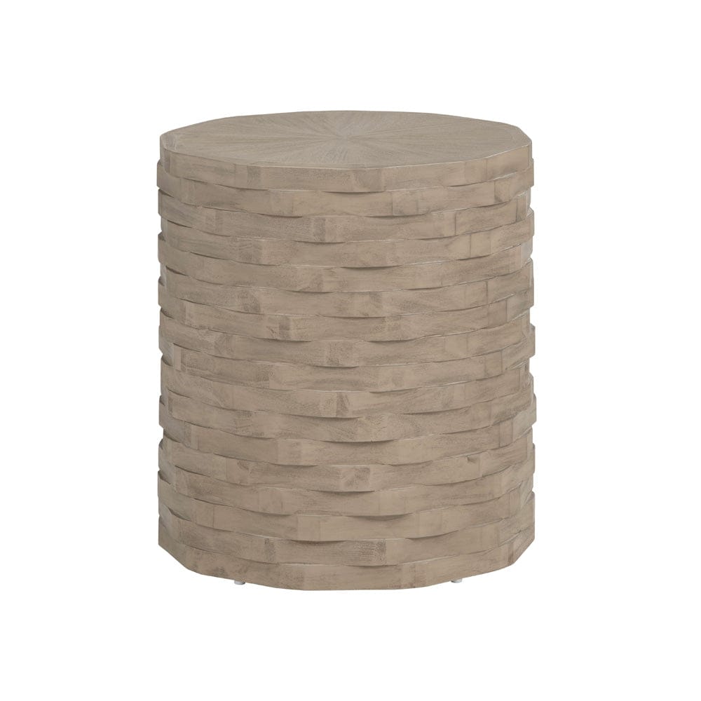 Crestview Collection - Baker Round Tan Solid Wood Accent End Table - CVFDR1221 view 1