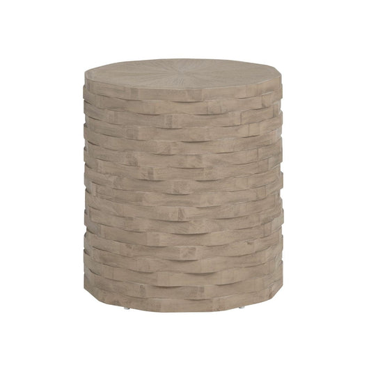 Crestview Collection - Baker Round Tan Solid Wood Accent End Table - CVFDR1221 view 1