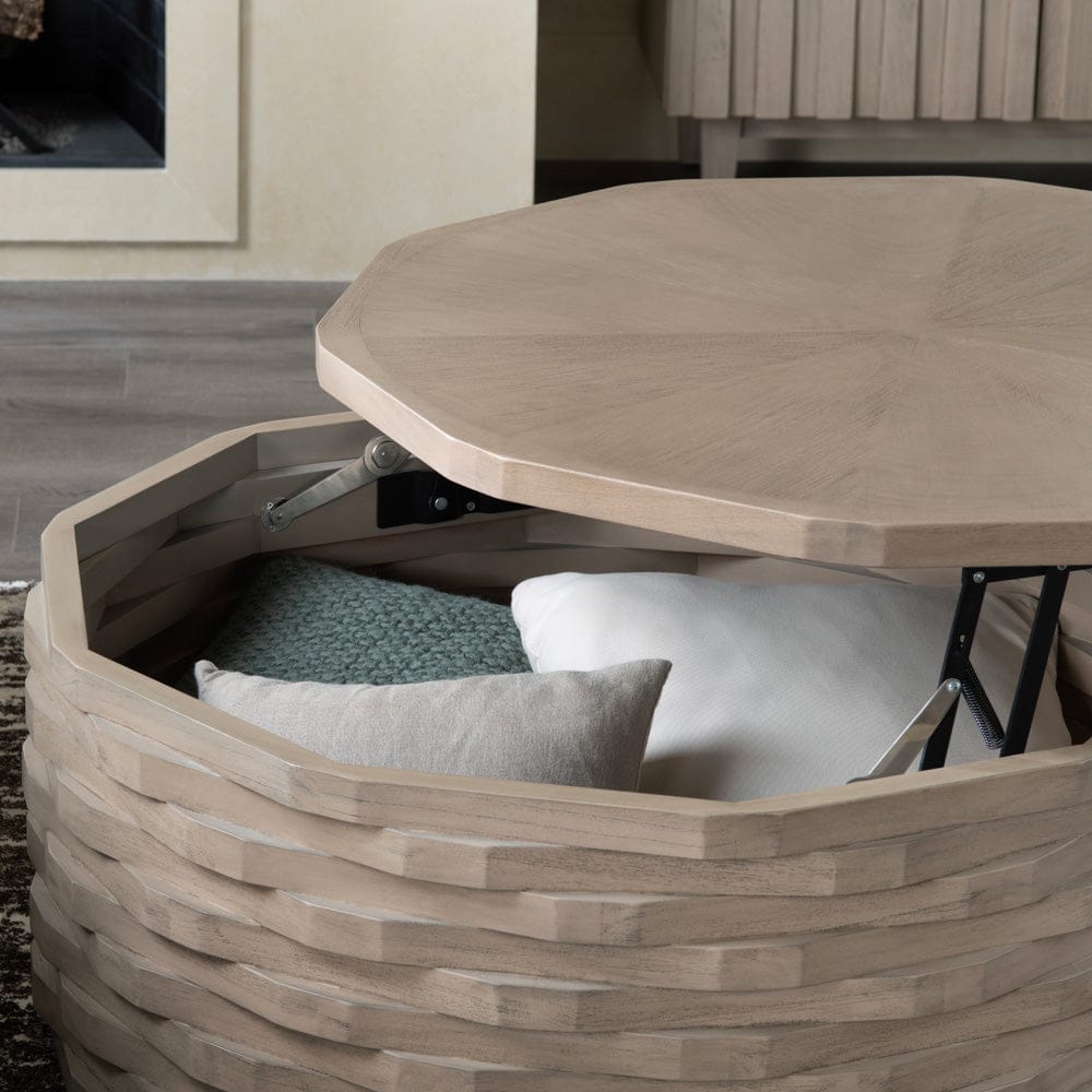 Crestview Collection - Baker Tan Solid Wood Round Coffee Table / Cocktail Table - CVFDR1220 view 4