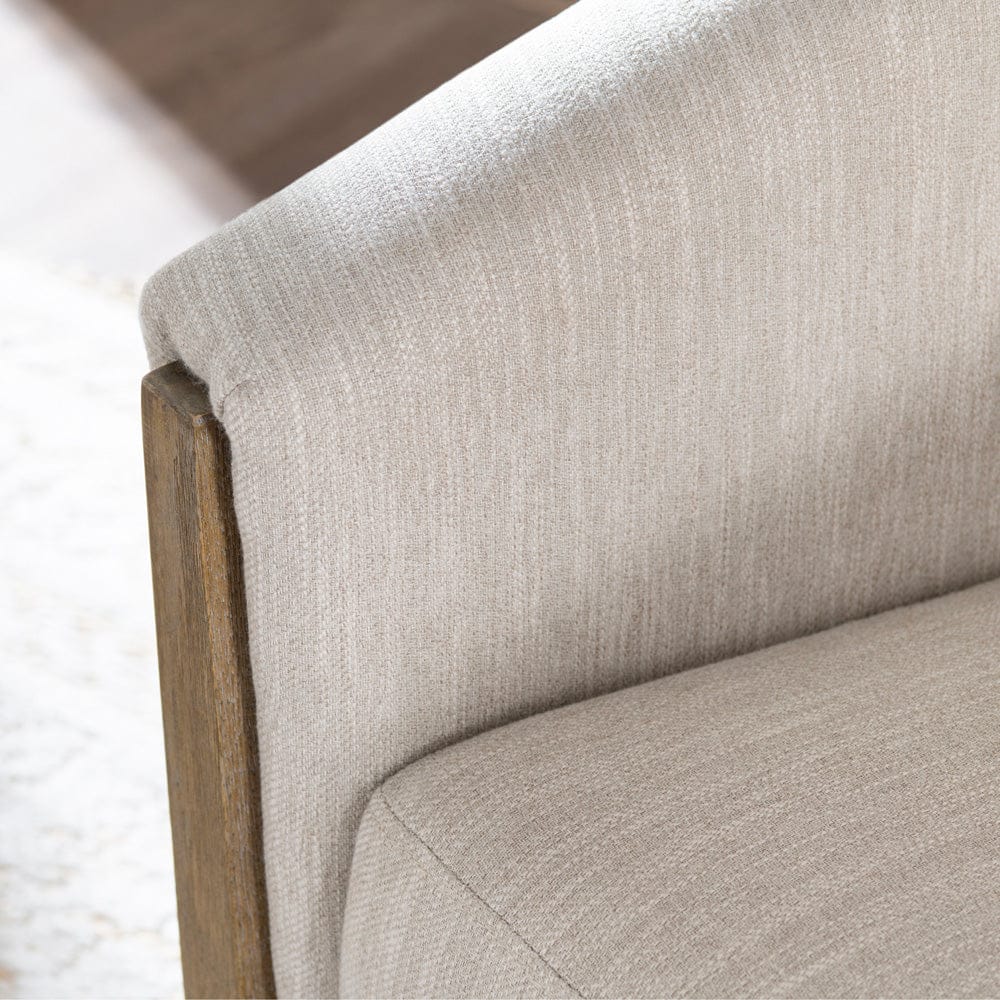 Crestview Collection - Beige Swivel Accent Arm Chair with Brown Solid Wood Frame - CVFZR5135 view 4
