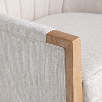 Crestview Collection - Beige Upholstered Accent Arm Chair with Tan Solid Wood Frame - CVFZR5137 view 4