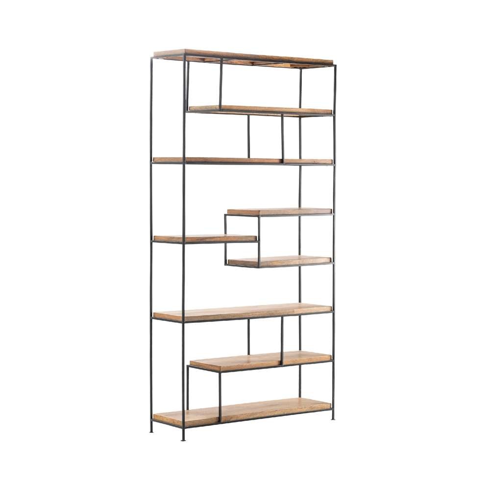 Crestview Collection - Bengal Manor Iron and Wood Offset Large Etagere - CVFNR518 veiw 1