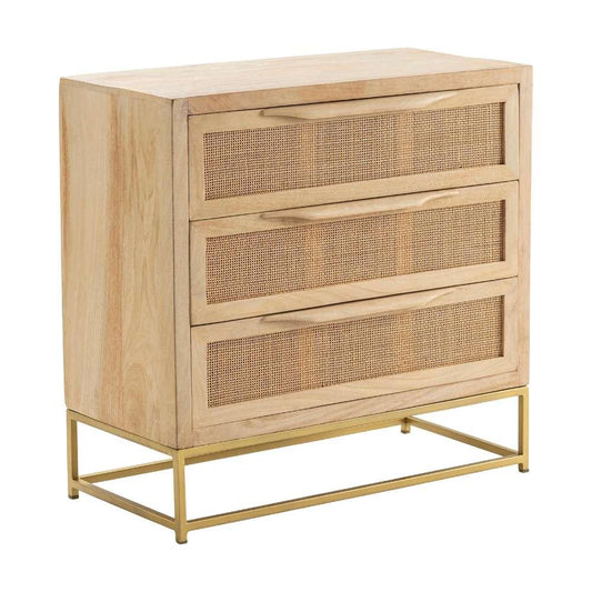 Crestview Collection - Bengal Manor Light Mango Wood 3 Drawer Natural Cane Chest - CVFNR705 veiw 1