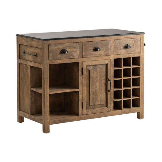 Crestview Collection - Bengal Manor Mango Wood and Granite Kitchen Island - CVFNR490 veiw 1
