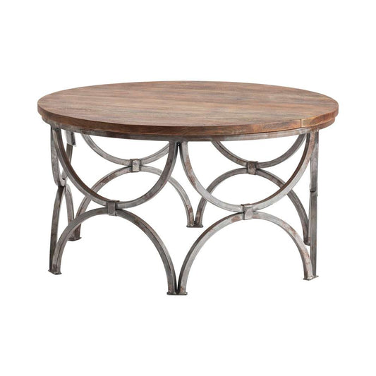 Crestview Collection - Bengal Manor Mango Wood and Steel Round Cocktail Table - CVFNR363 veiw 1