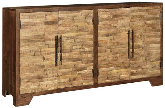 Crestview Collection - Bengal Manor Mango Wood Random Strips Sideboard - CVFNR337 veiw 1