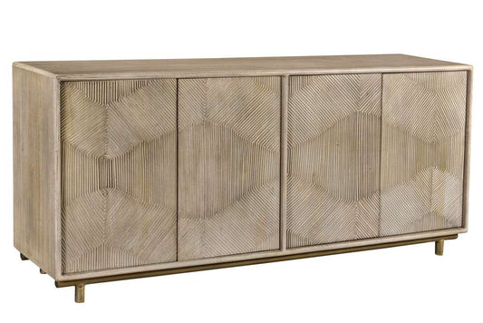 Crestview Collection - Bengal Manor White Wash Texture Door Sideboard - CVFNR738 veiw 1