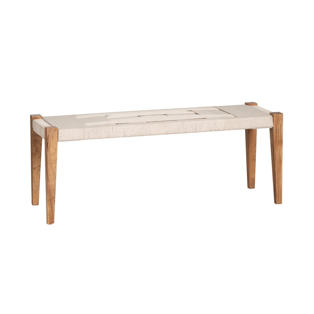 Crestview Collection - Biscayne 48 in. Beige Upholstered Accent Bench with Brown Solid Wood Frame - CVFNR4813 view 1