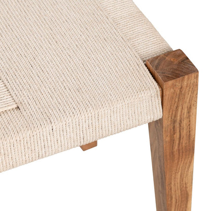 Crestview Collection - Biscayne 48 in. Beige Upholstered Accent Bench with Brown Solid Wood Frame - CVFNR4813 view 3