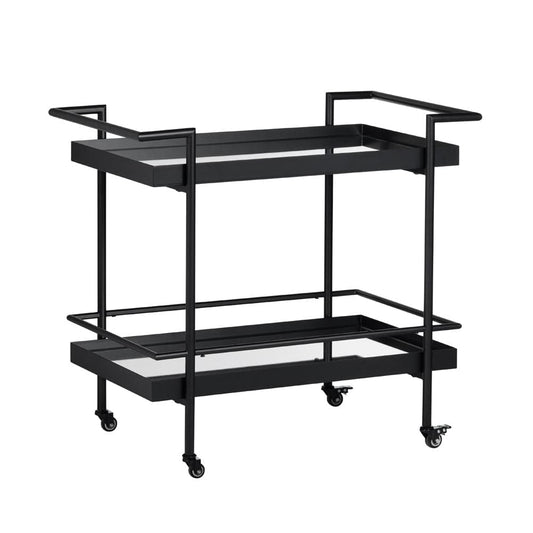 Crestview Collection - Black Metal 1 Shelf Bar Cart Server with Casters - CVFZR6198 view 1