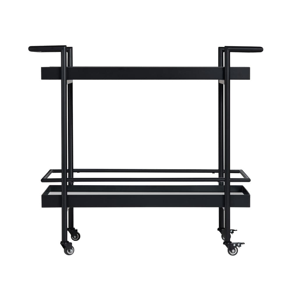 Crestview Collection - Black Metal 1 Shelf Bar Cart Server with Casters - CVFZR6198 view 2